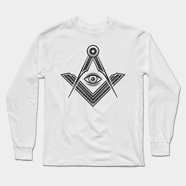 Illuminati logo concept. Freemasonry, Illuminati conspiracy logo template. Long Sleeve T-Shirt by DenysHolovatiuk